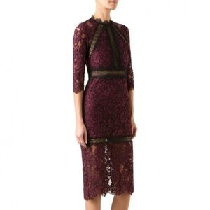 DesingnerAlexis Marisa Lace Elegant Burgundy Dress
